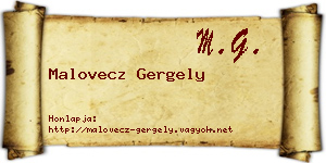 Malovecz Gergely névjegykártya